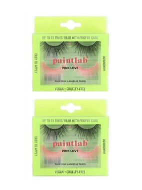Paintlab Party Lashes Collection Reusable Faux Mink Lashes Pink Love Bundle(2)